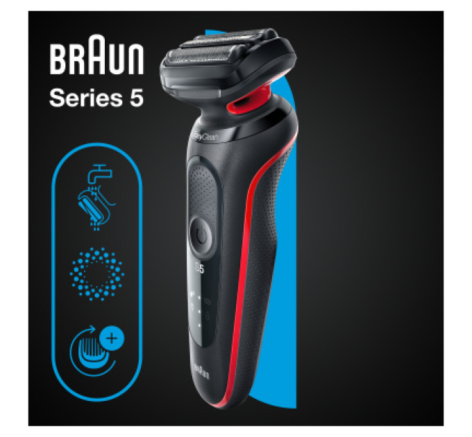 Braun Електробритва Braun Series 5 51-R1000s BLACK / RED