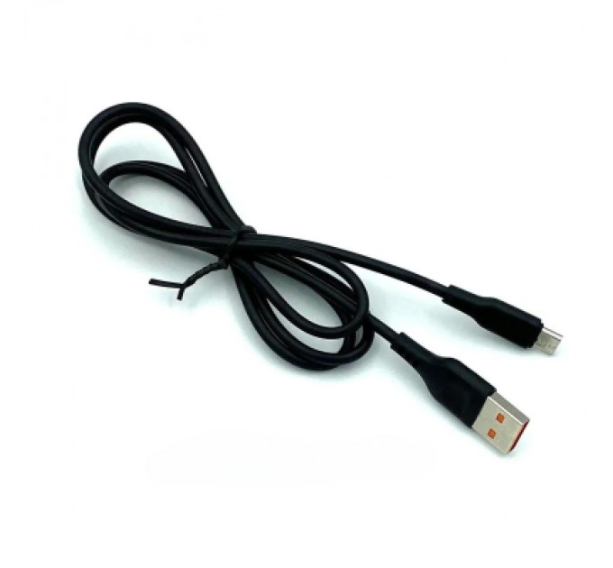 Denmen Дата кабель USB 2.0 AM to Micro 5P 1.0m 2.4A silicone black Denmen (DM-D01V-BK)