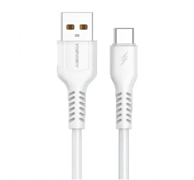 Denmen Дата кабель USB 2.0 AM to USB-C 1.0m 2.4A silicone white Denmen (DM-D42T-WH)