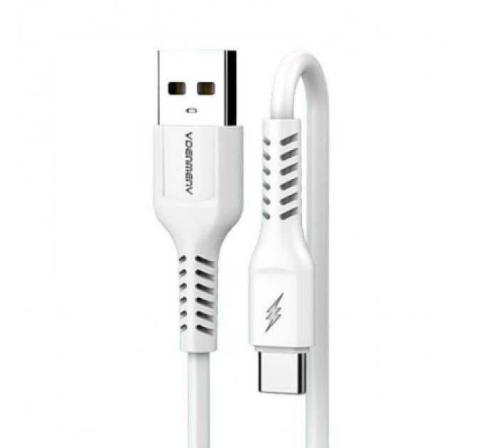 Denmen Дата кабель USB 2.0 AM to USB-C 1.0m 2.4A silicone white Denmen (DM-D42T-WH)