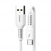 Denmen Дата кабель USB 2.0 AM to USB-C 1.0m 2.4A silicone white Denmen (DM-D42T-WH)