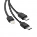 XO Дата кабель USB 2.0 AM to Lightning + Micro 5P + USB-C 1.0m 2.1A black XO (NB103-3in1-1-BK)