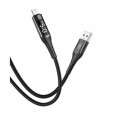 XO Дата кабель USB 2.0 AM to Lightning 1.0m 2.4A LED black XO (NB162-L-1-BK)