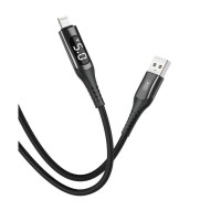Дата кабель USB 2.0 AM to Lightning 1.0m 2.4A LED black XO (NB162-L-1-BK)
