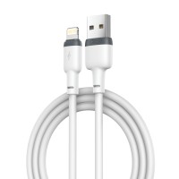 Дата кабель USB 2.0 AM to Lightning 1.0m 2.1A silicone white XO (NB208-L-1-WH)