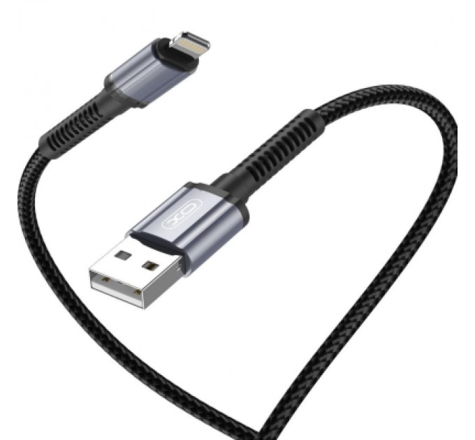 XO Дата кабель USB 2.0 AM to Lightning 1.0m 2.4A black XO (NB215-L-1-BK)