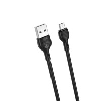 Дата кабель USB 2.0 AM to Micro 5P 1.0m 2.1A black XO (NB200-M-BK)