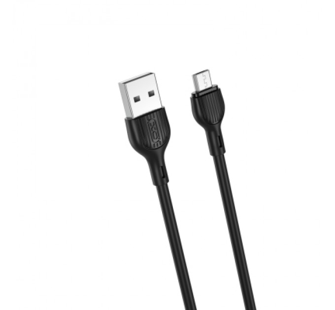 XO Дата кабель USB 2.0 AM to Micro 5P 1.0m 2.1A black XO (NB200-M-BK)