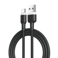 Дата кабель USB 2.0 AM to USB-C 1.0m 2.1A silicone black XO (NB208-TC-1-BK)