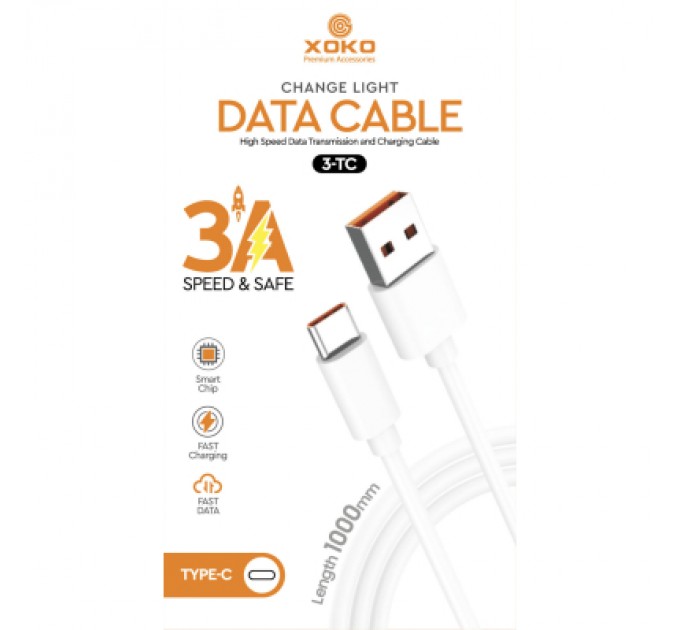 XoKo Дата кабель USB 2.0 AM to USB-C 3A XoKo (XK-3-TC)