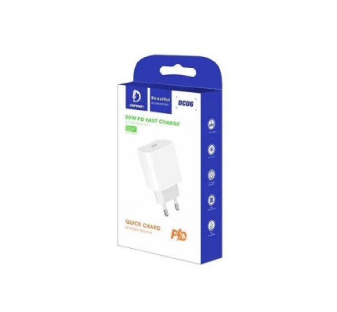 Denmen Зарядний пристрій Denmen USB-C PD20W 3.6A white (DM-DC06-WH)