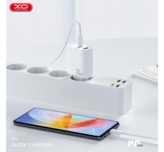 XO Зарядний пристрій XO 1xUSB-C PD30W + 1xUSB QC3.0 (XO-QC16)