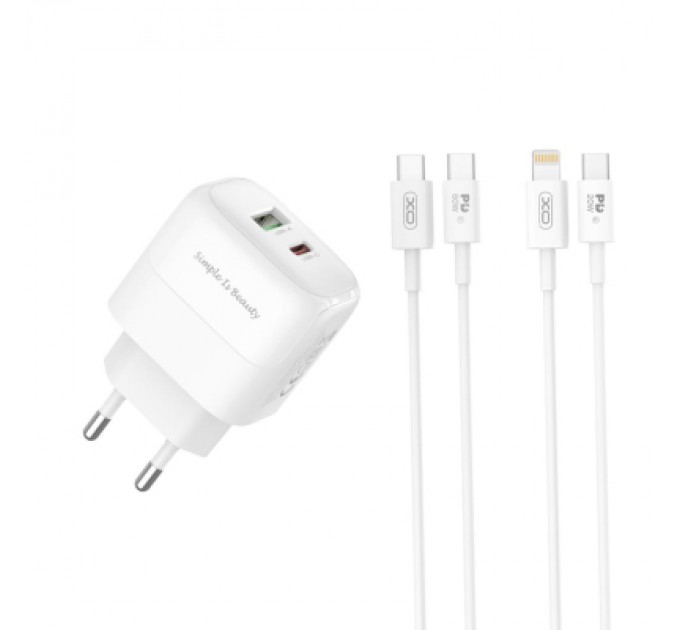 XO Зарядний пристрій XO 1xUSB QC3.0 + 1xUSB-C PD20W (XO-QC37)