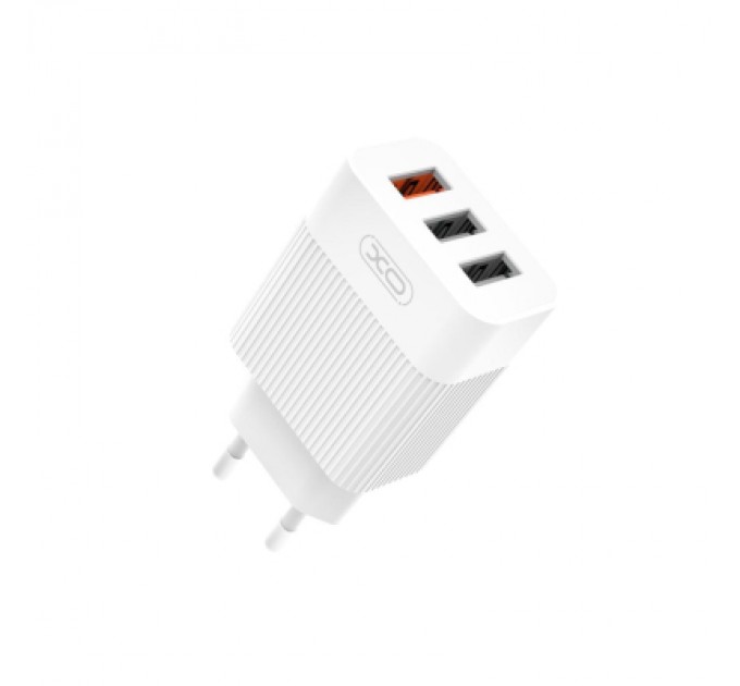 XO Зарядний пристрій XO 1xUSB QC3.0 18W + 2xUSB 2.4A + cable USB-C white (L72-TC-WH)