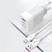 XO Зарядний пристрій XO 1xUSB QC3.0 18W + 2xUSB 2.4A + cable USB-C white (L72-TC-WH)