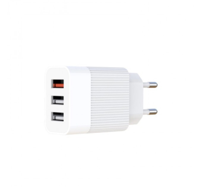XO Зарядний пристрій XO 1xUSB QC3.0 18W + 2xUSB 2.4A + cable USB-C white (L72-TC-WH)