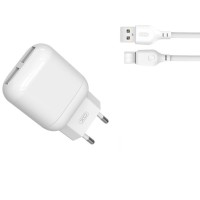 Зарядний пристрій XO 2xUSB 2.4A + cable USB to USB-C white (L78-TC-WH)