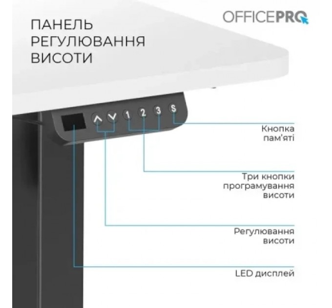 OfficePro Комп'ютерний стіл OfficePro ODE1670WB White/Black (ODE1670WB)