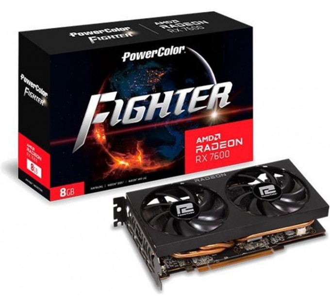 PowerColor Відеокарта AMD Radeon RX 7600 8GB GDDR6 Fighter PowerColor (RX 7600 8G-F)