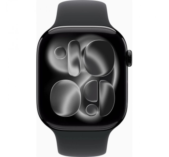 Apple Смарт-годинник Apple Watch Series 11 GPS 46mm Jet Black Aluminium Case with Black Sport Band - M/L (MEUX4RK/A)