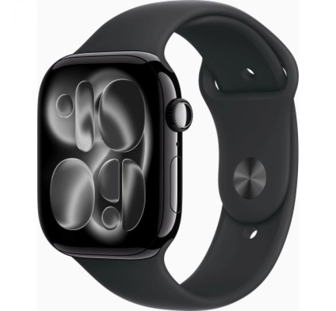 Apple Смарт-годинник Apple Watch Series 11 GPS 46mm Jet Black Aluminium Case with Black Sport Band - M/L (MEUX4RK/A)