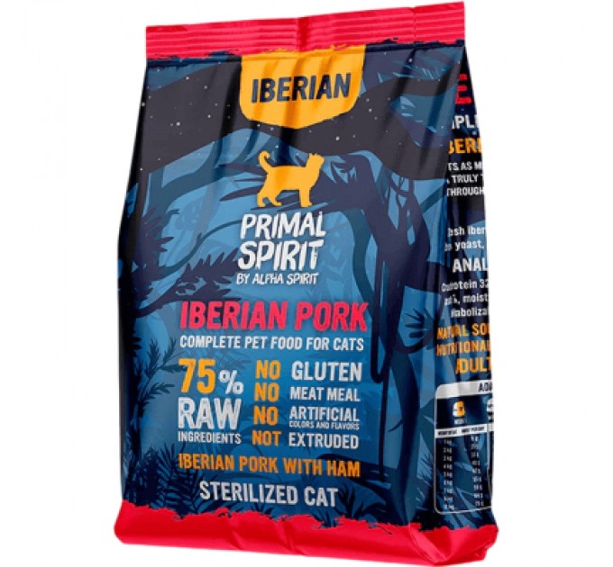 Alpha Spirit Сухий корм для кішок Alpha Spirit Primal Iberian Pork 1 кг (8436586311483)