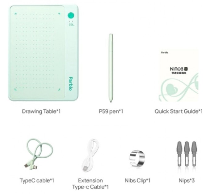 Parblo Графічний планшет Parblo Ninos NEO Green (NINOSNEO)