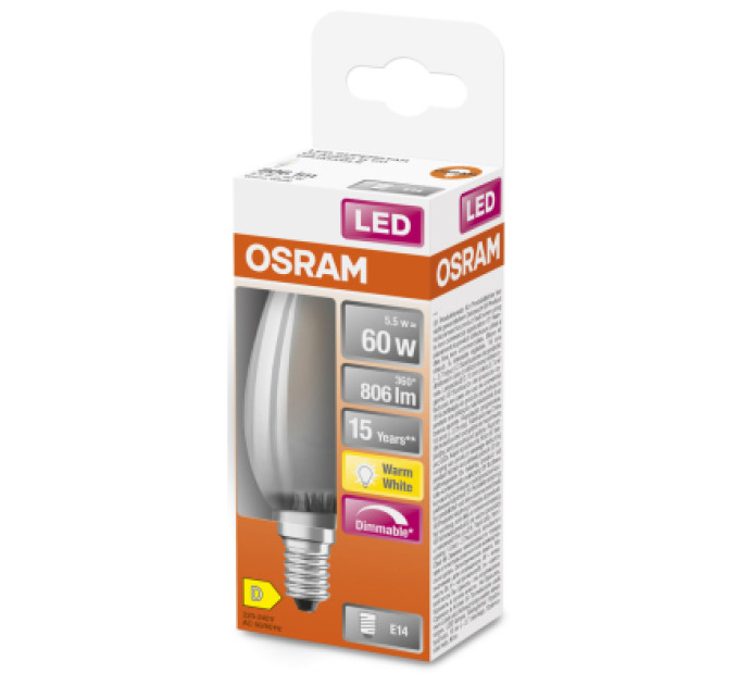 Osram Лампочка Osram LED CL B60 DIM 6,5W/827 230V GL FR E14 (4058075434486)