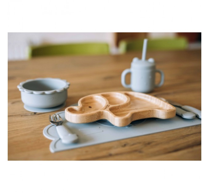 FreeON Тарілка дитяча FreeON Bear, силіконова grey (46323)