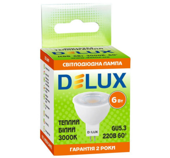Delux Лампочка Delux JCDR 6Вт 3000K 220В GU5.3 (90019264)