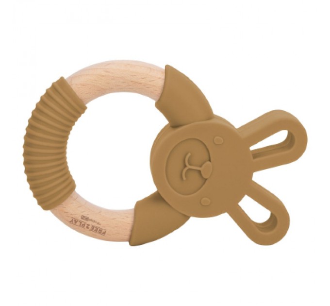 FreeON Прорізувач FreeON силіконовий зайчик, охра (49492)