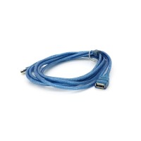 Дата кабель USB 2.0 AM/AF 3.0m ferrite transparent blue Voltronic (YT-AM/AF-3.0TBL)