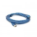 Voltronic Дата кабель USB 2.0 AM/AF 5.0m ferrite transparent blue Voltronic (YT-AM/AF-5.0TBL)