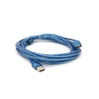 Дата кабель USB 2.0 AM/AF 5.0m ferrite transparent blue Voltronic (YT-AM/AF-5.0TBL)