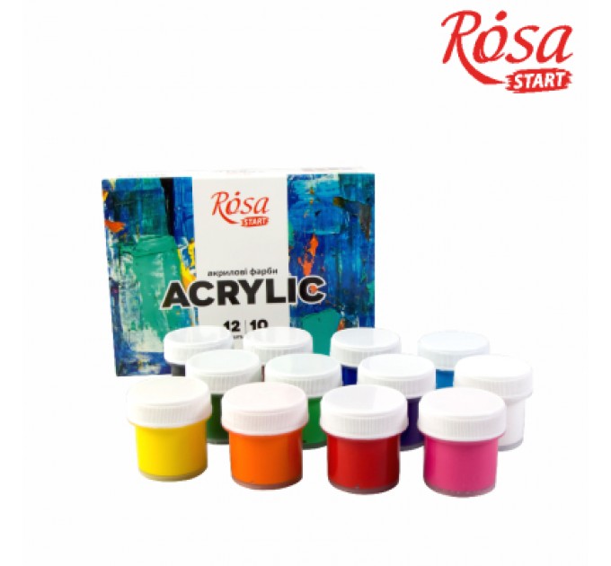 Rosa Акрилові фарби Rosa START COLOR 12 x10мл (4823098530985)
