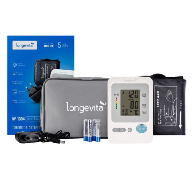 Longevita Тонометр Longevita Авт.вимір.артер.тиску LONGEVITA BP-1304 Авт.вимір.артер.тиску (BP-1304)