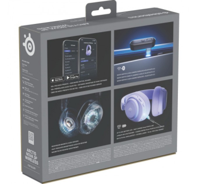 SteelSeries Навушники SteelSeries Arctis Nova 3P Wireless MultiPlatform Lavender (61692)