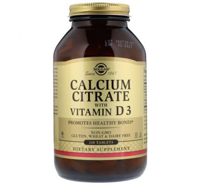 Solgar Вітамінно-мінеральний комплекс Solgar Цитрат Кальція + Вітамін D3, Calcium Citrate with Vitamin D3 (SOL-00432)