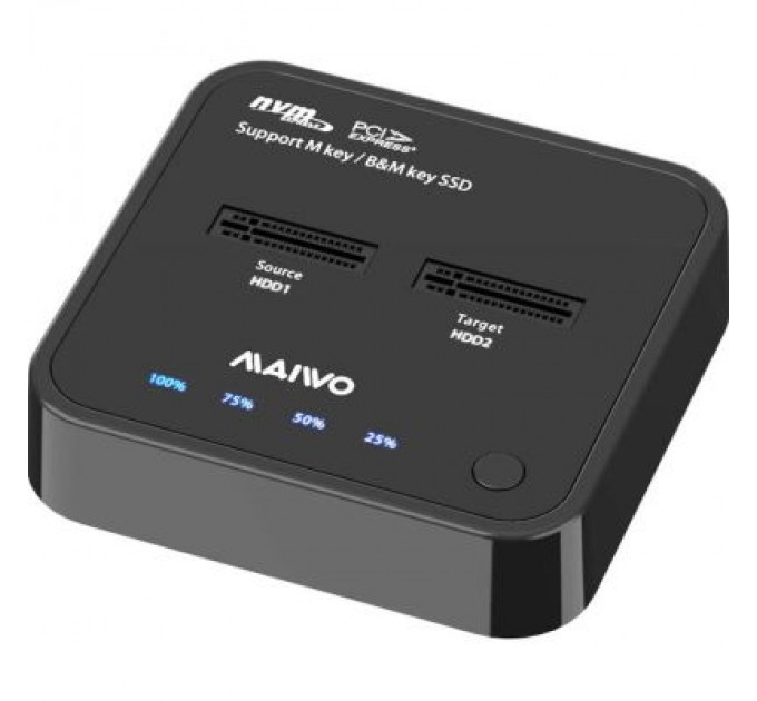 Maiwo Док-станція для накопичувачів Maiwo 2*NVMe M.2 SSD Key M/B+M USB 3.1 Gen2 Type-C (K3016P)