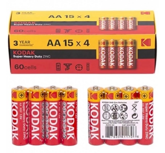 Kodak Батарейка Kodak Super Heavy Duty AA/R06 60шт/уп