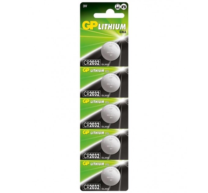 Gp Батарейка GP Batteries CR-2032 bat(3B) Lithium 5 шт (CR2032-2CPU5)