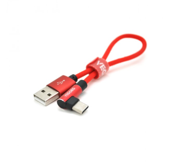 VEGGIEG Дата кабель USB 2.0 AM to USB-C 0.2m 2.4A red VEGGIEG (YT-UT-20R)
