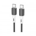 BOROFONE Дата кабель USB-C to USB-C 1.0m 3A 60W silicone black BOROFONE (6974443384802)