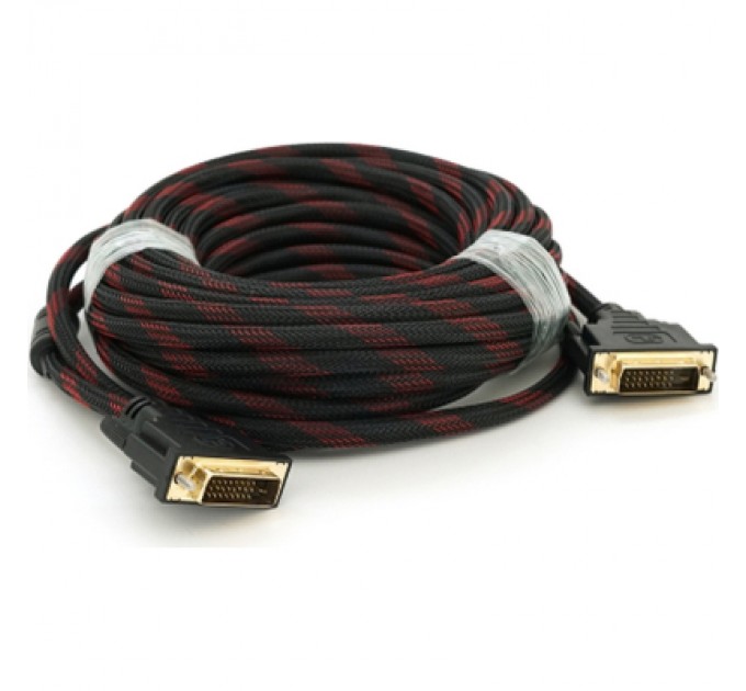 Merlion Кабель мультимедійний DVI M to DVI M 10.0m 24+1pin black/red Merlion (YT-DVI(M)/(M)NY/RD-10m)