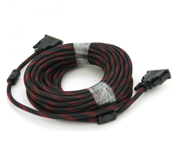 Merlion Кабель мультимедійний DVI M to DVI M 10.0m 24+1pin black/red Merlion (YT-DVI(M)/(M)NY/RD-10m)
