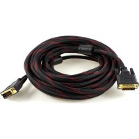 Кабель мультимедійний DVI M to DVI M 5.0m 24+1pin black/red Merlion (YT-DVI(M)/(M)NY/RD-5.0m)