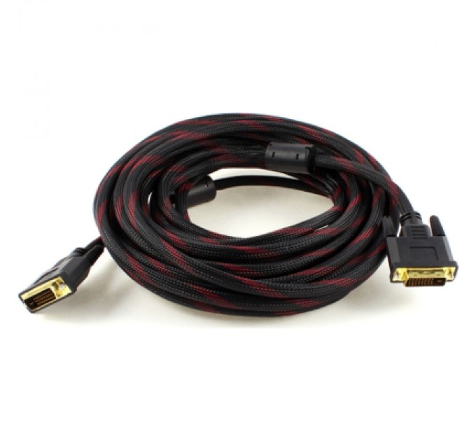 Merlion Кабель мультимедійний DVI M to DVI M 5.0m 24+1pin black/red Merlion (YT-DVI(M)/(M)NY/RD-5.0m)