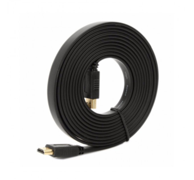Merlion Кабель мультимедійний HDMI M to HDMI M 5.0m V1.4 black Merlion (YT-HDMI(M)/(M)SLIM-5.0m/01072)