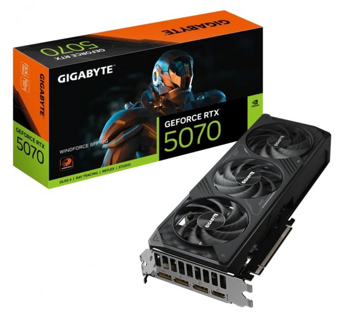 GIGABYTE Відеокарта GF RTX 5070 12GB GDDR7 Windforce SFF Gigabyte (GV-N5070WF3-12GD)