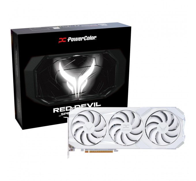 PowerColor Відеокарта AMD Radeon RX 9070 XT 16GB GDDR6 Red Devil Spectral White PowerColor (RX9070XT 16G-E/OC/WHITE)